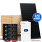 10000W Home Hybrid Solar Power System: 10KW GROWATT 120V/240V Output+ 15.36kWh Lithium Battery (4*280Ah)+ 4920W Solar Panel (12*410W)