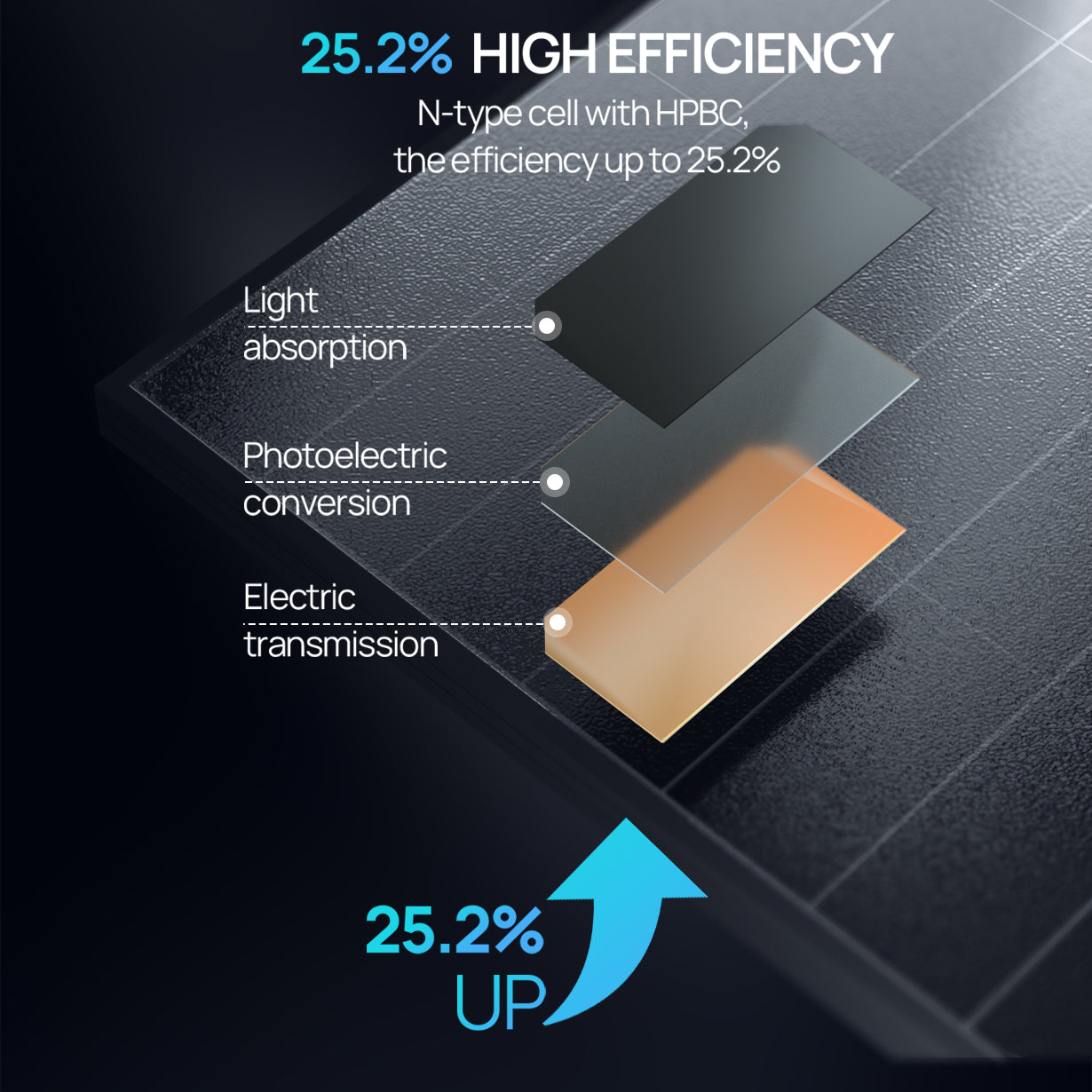 200W P-Type HPBC Technology High-Efficiency Solar Panel