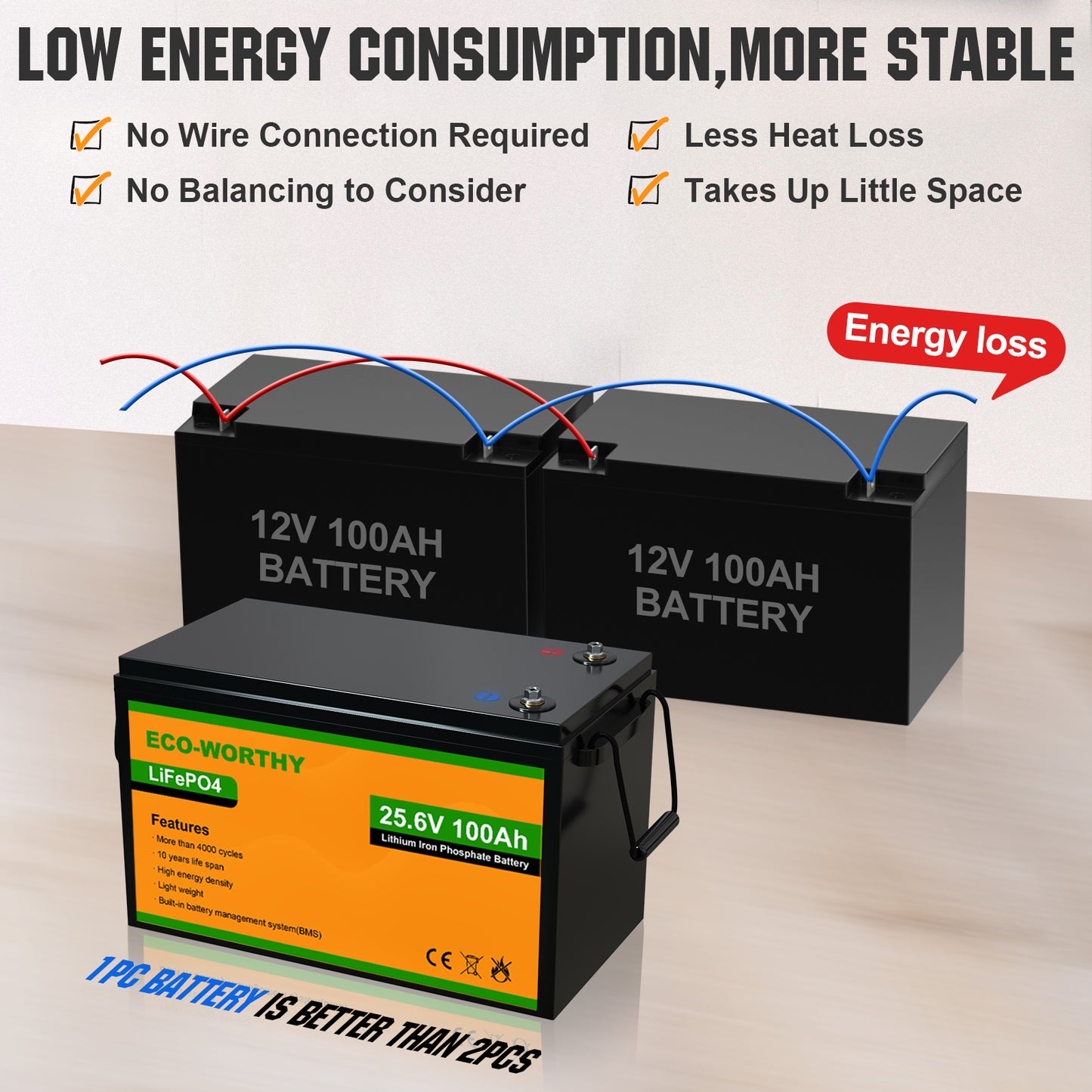 LiFePO4 24V 100Ah Lithium Iron Phosphate Battery