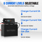 20A 12V/24V Smart Battery Charger with LCD Display for Most Batteries