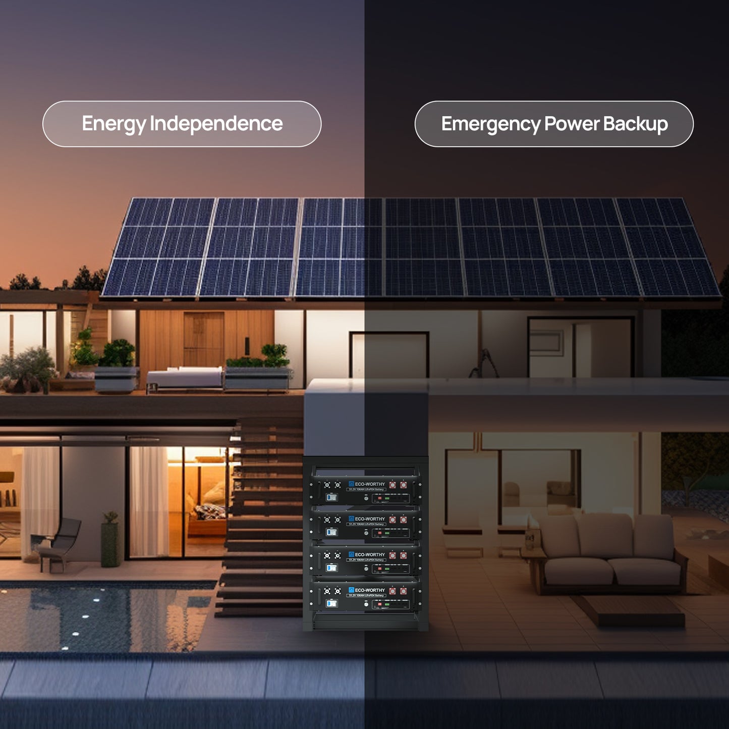 ECO-WORTHY 5.12kWh 51.2V Server Rack Battery,3U Size,with Bluetooth & WiFi