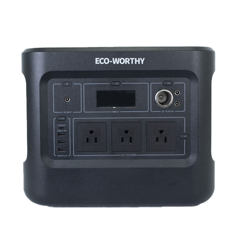 ECO WORTHY Portable Power Station 2000W, 1920Wh LiFePO4 (LFP) Battery, PD 100W USB-C Output, Solar Generator for Home Backup Power, Camping & RVs