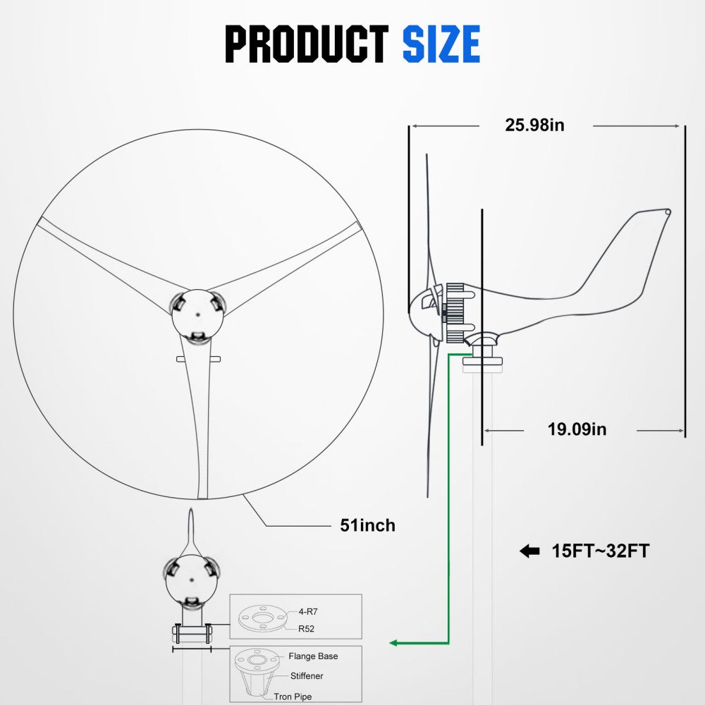 24v 400w Lantern Wind Turbine Windgenerator Windkraftanlagen