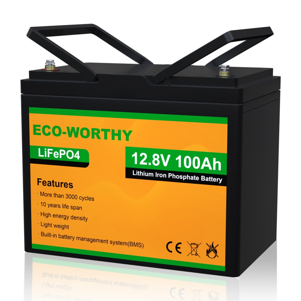 12V 100AH Lithium Battery, Built-in 100A BMS, LiFePO4 Battery Perfect for  Replacing Most of Backup Power, Home Energy Storage and Off-Grid etc.
