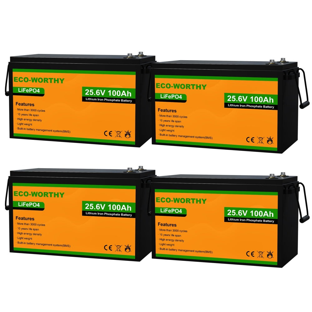 LiFePO4 24V 100Ah Lithium Iron Phosphate Battery, 2 Pack ($475.99/Each)
