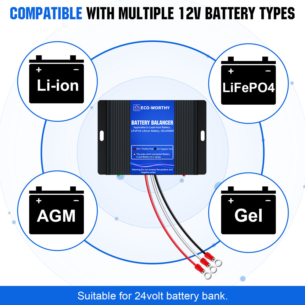 ECO-WORTHY Battery Balancer 24V Battery Equalizer